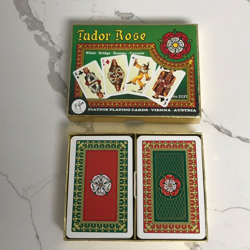 Vintage Tudor Rose Piatnik Playing Cards No 2137 Collector Whist Bridge Canasta